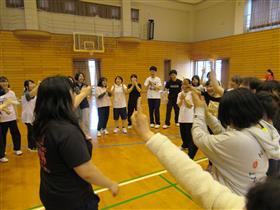 ドッヂボール対抗戦で勝利